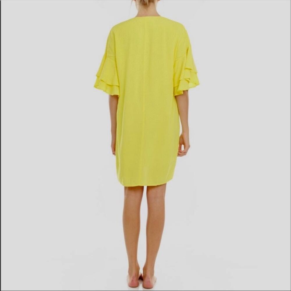 Mary & Mabel Yellow Textured Shirt Dress - Picture 2 of 12